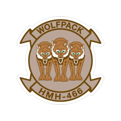 HMH 466 WOLFPACK Desert (USMC) Transparent STICKER Die-Cut Vinyl Decal - The Sticker Space