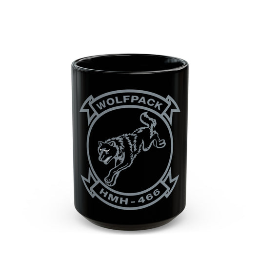 HMH 466 Wolfpack (USMC) Black Coffee Mug-15oz-The Sticker Space