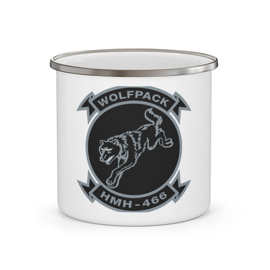 HMH 466 Wolfpack (USMC) Enamel Mug-12oz-The Sticker Space