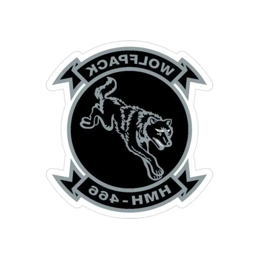 HMH 466 Wolfpack (USMC) REVERSE PRINT Transparent Die-Cut STICKER - The Sticker Space