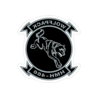 HMH 466 Wolfpack (USMC) REVERSE PRINT Transparent Die-Cut STICKER - The Sticker Space