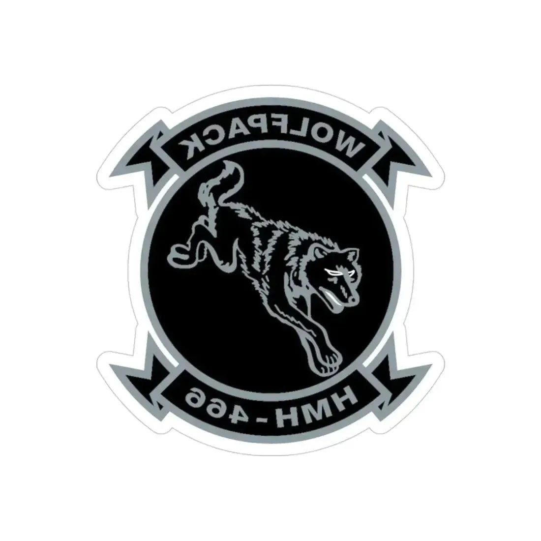 HMH 466 Wolfpack (USMC) REVERSE PRINT Transparent Die-Cut STICKER - The Sticker Space