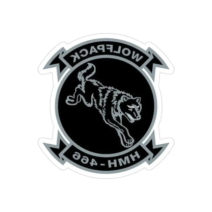 HMH 466 Wolfpack (USMC) REVERSE PRINT Transparent Die-Cut STICKER - The Sticker Space