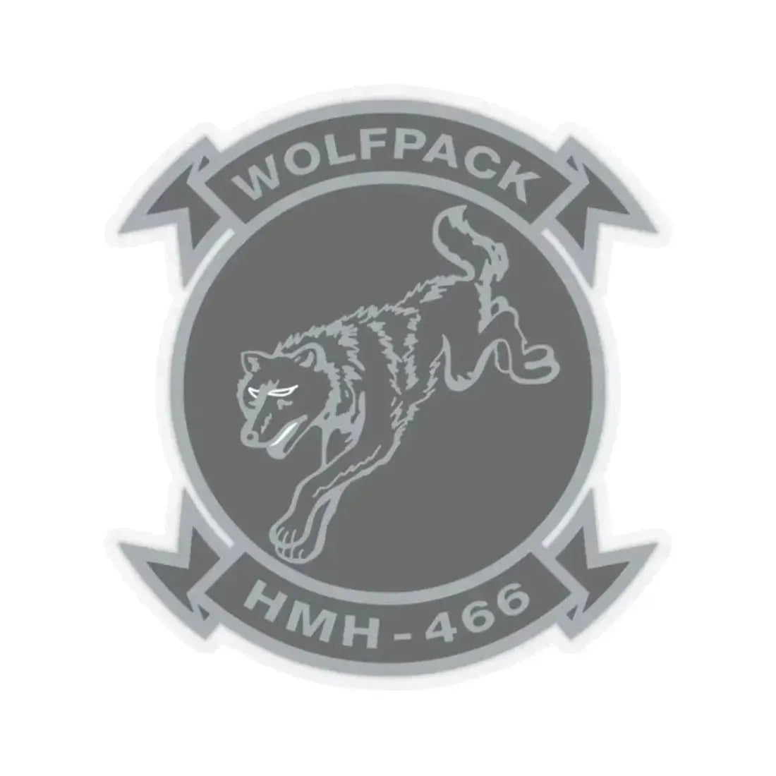 HMH 466 Wolfpack (USMC) STICKER Vinyl Kiss-Cut Decal 2 Inch Transparent - The Sticker Space