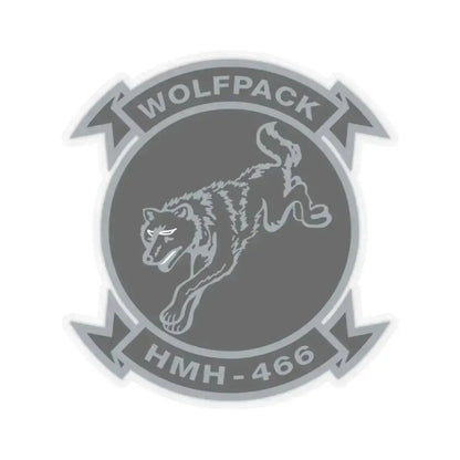HMH 466 Wolfpack (USMC) STICKER Vinyl Kiss-Cut Decal 3 Inch Transparent - The Sticker Space