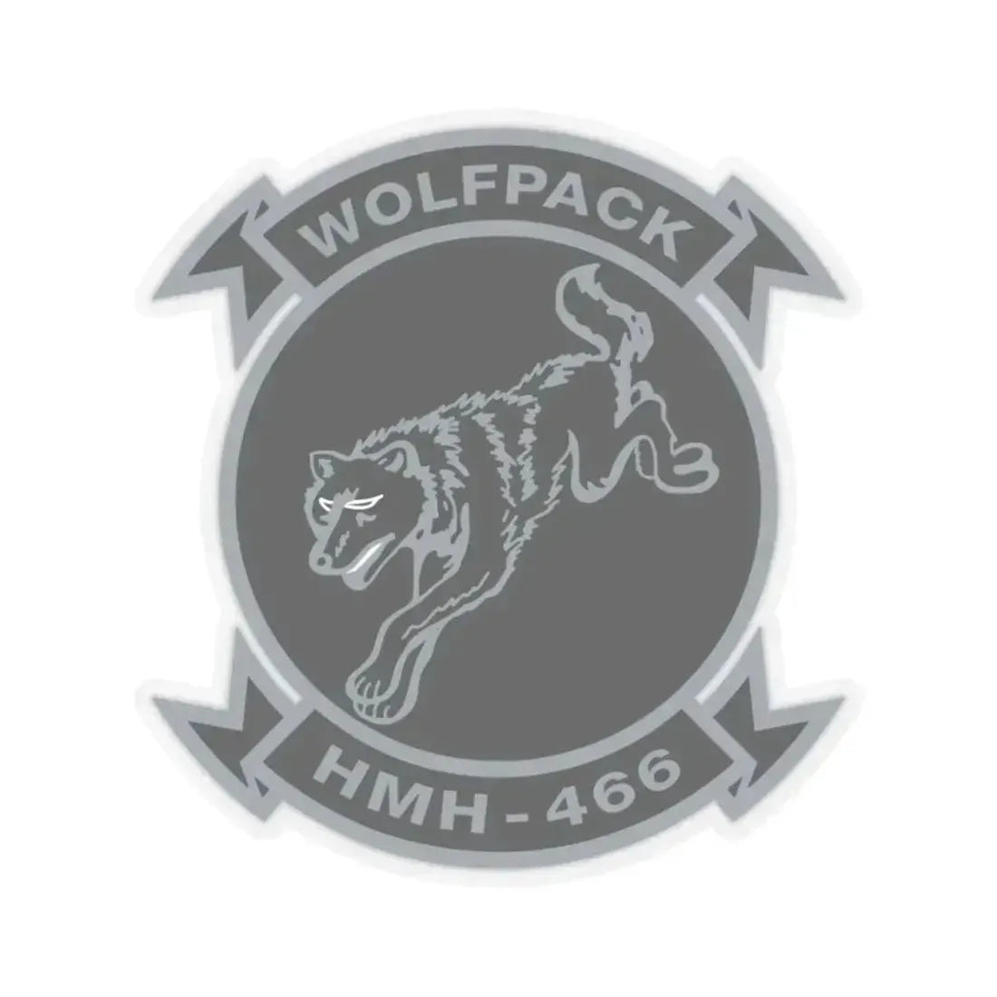 HMH 466 Wolfpack (USMC) STICKER Vinyl Kiss-Cut Decal 4 Inch Transparent - The Sticker Space