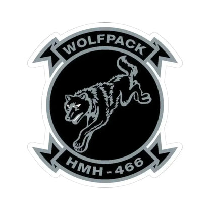 HMH 466 Wolfpack (USMC) STICKER Vinyl Kiss-Cut Decal 4 Inch White - The Sticker Space