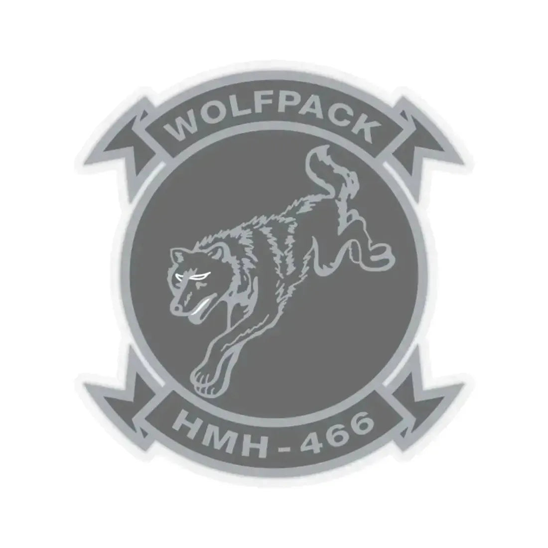 HMH 466 Wolfpack (USMC) STICKER Vinyl Kiss-Cut Decal 6 Inch Transparent - The Sticker Space