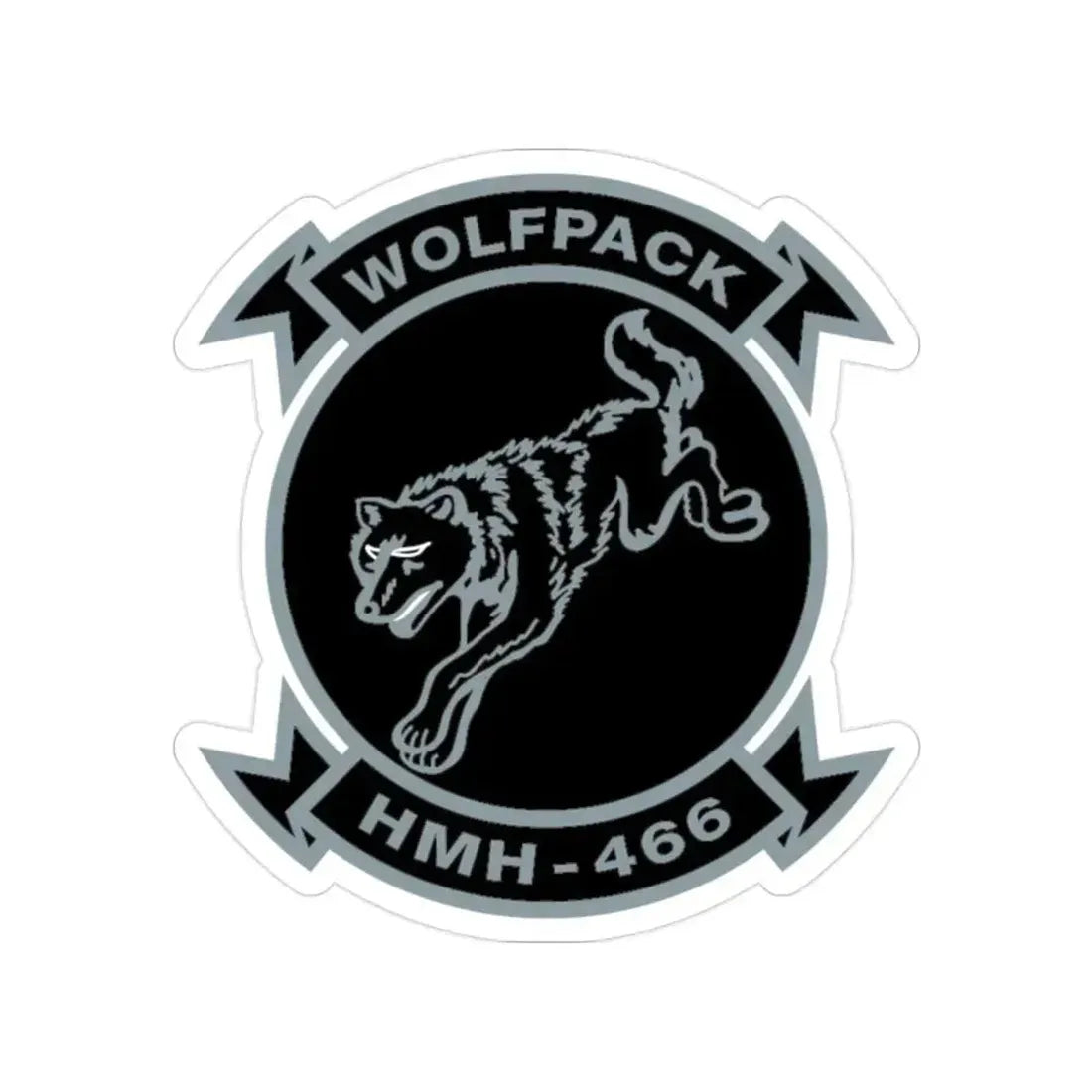 HMH 466 Wolfpack (USMC) Transparent STICKER Die-Cut Vinyl Decal 2 Inch - The Sticker Space