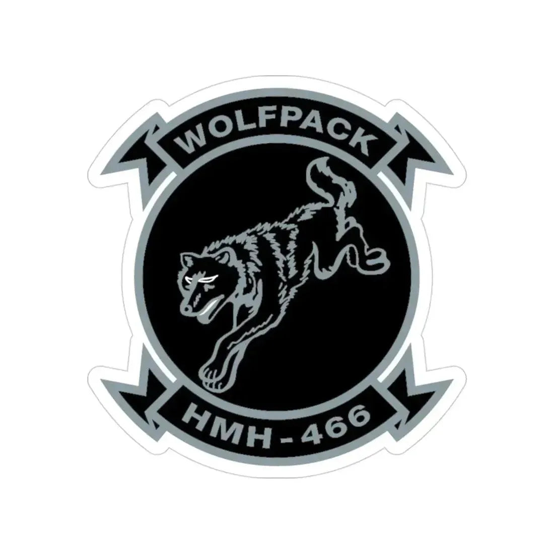 HMH 466 Wolfpack (USMC) Transparent STICKER Die-Cut Vinyl Decal 3 Inch - The Sticker Space