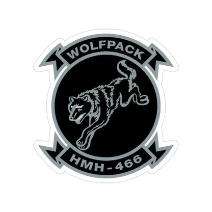 HMH 466 Wolfpack (USMC) Transparent STICKER Die-Cut Vinyl Decal 3 Inch - The Sticker Space