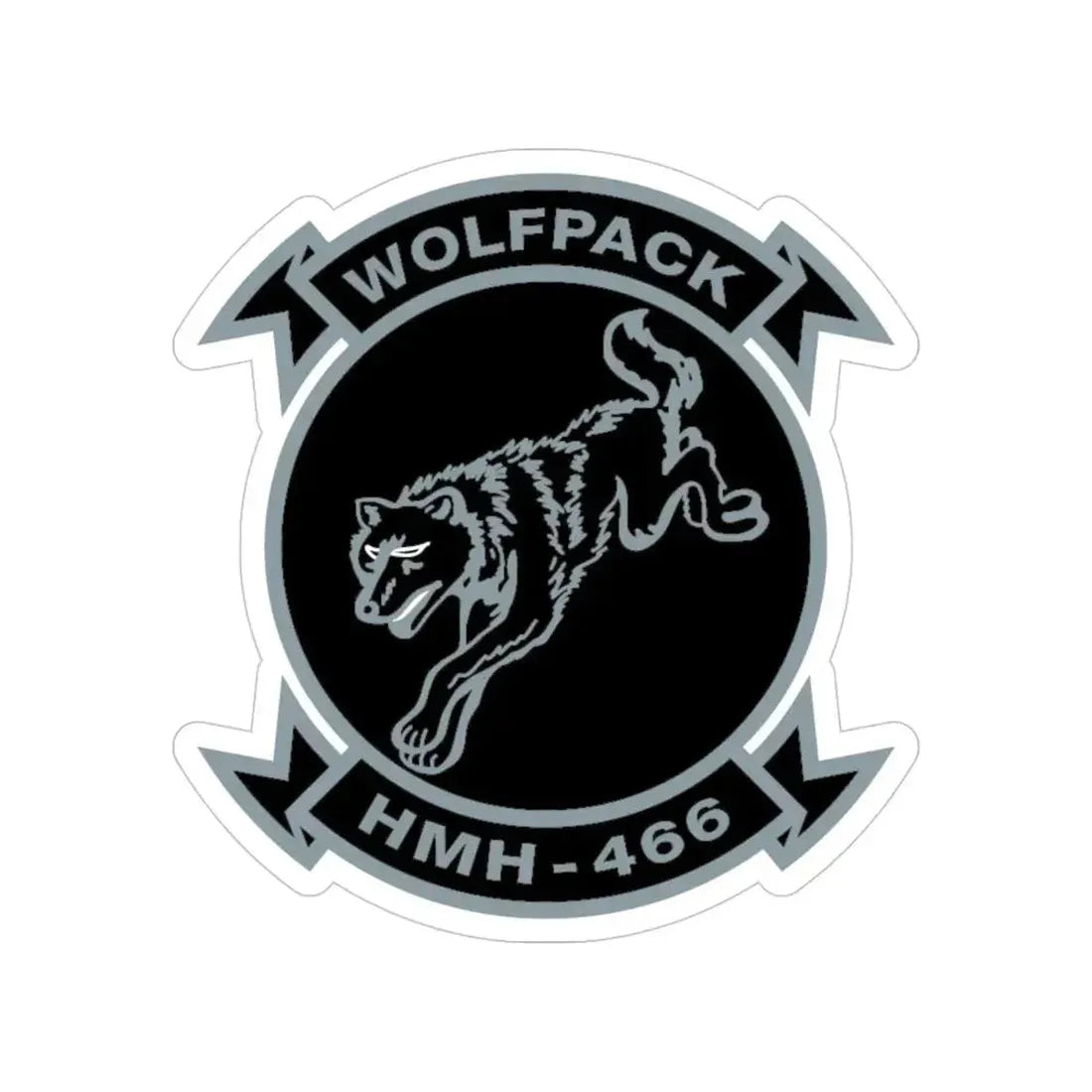 HMH 466 Wolfpack (USMC) Transparent STICKER Die-Cut Vinyl Decal 4 Inch - The Sticker Space