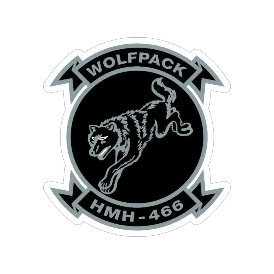 HMH 466 Wolfpack (USMC) Transparent STICKER Die-Cut Vinyl Decal 5 Inch - The Sticker Space