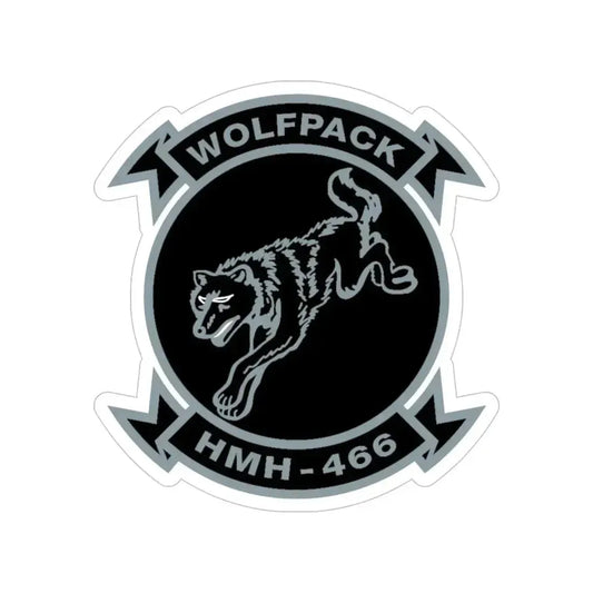 HMH 466 Wolfpack (USMC) Transparent STICKER Die-Cut Vinyl Decal 6 Inch - The Sticker Space