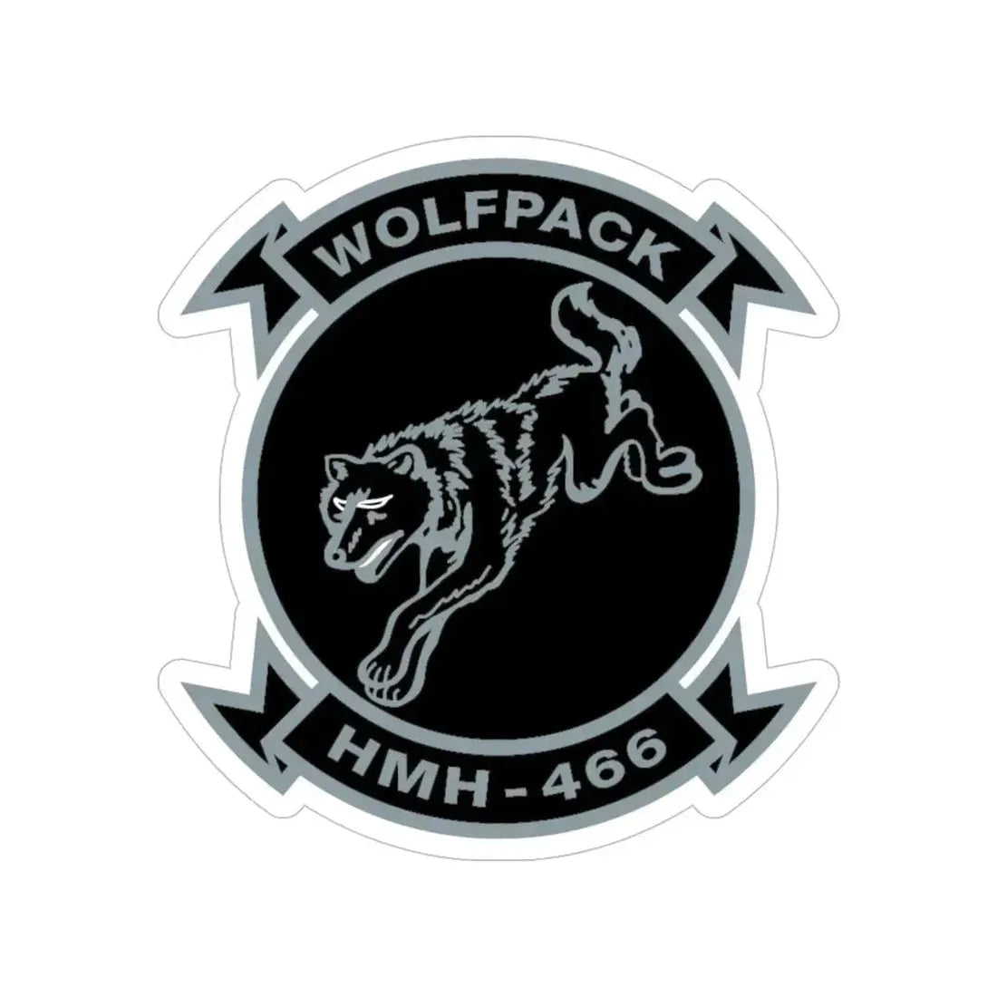 HMH 466 Wolfpack (USMC) Transparent STICKER Die-Cut Vinyl Decal 6 Inch - The Sticker Space