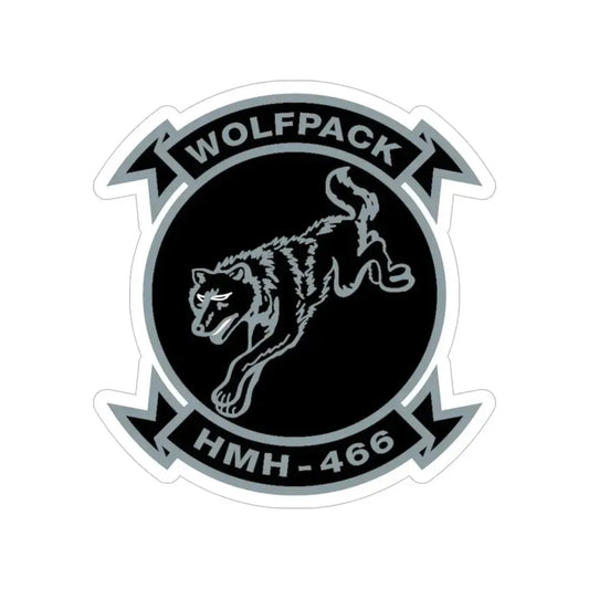 HMH 466 Wolfpack (USMC) Transparent STICKER Die-Cut Vinyl Decal 6 Inch - The Sticker Space