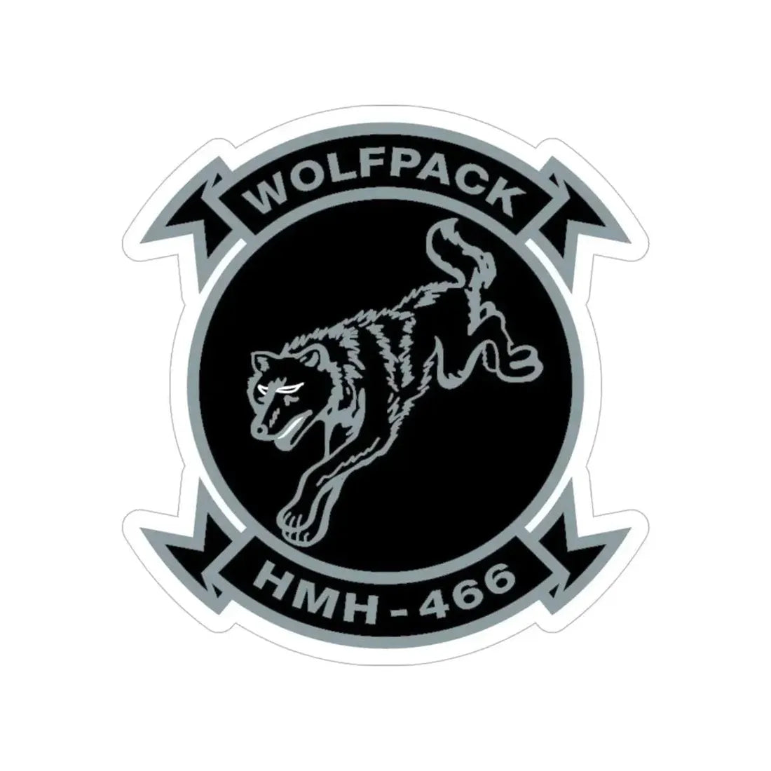 HMH 466 Wolfpack (USMC) Transparent STICKER Die-Cut Vinyl Decal - The Sticker Space