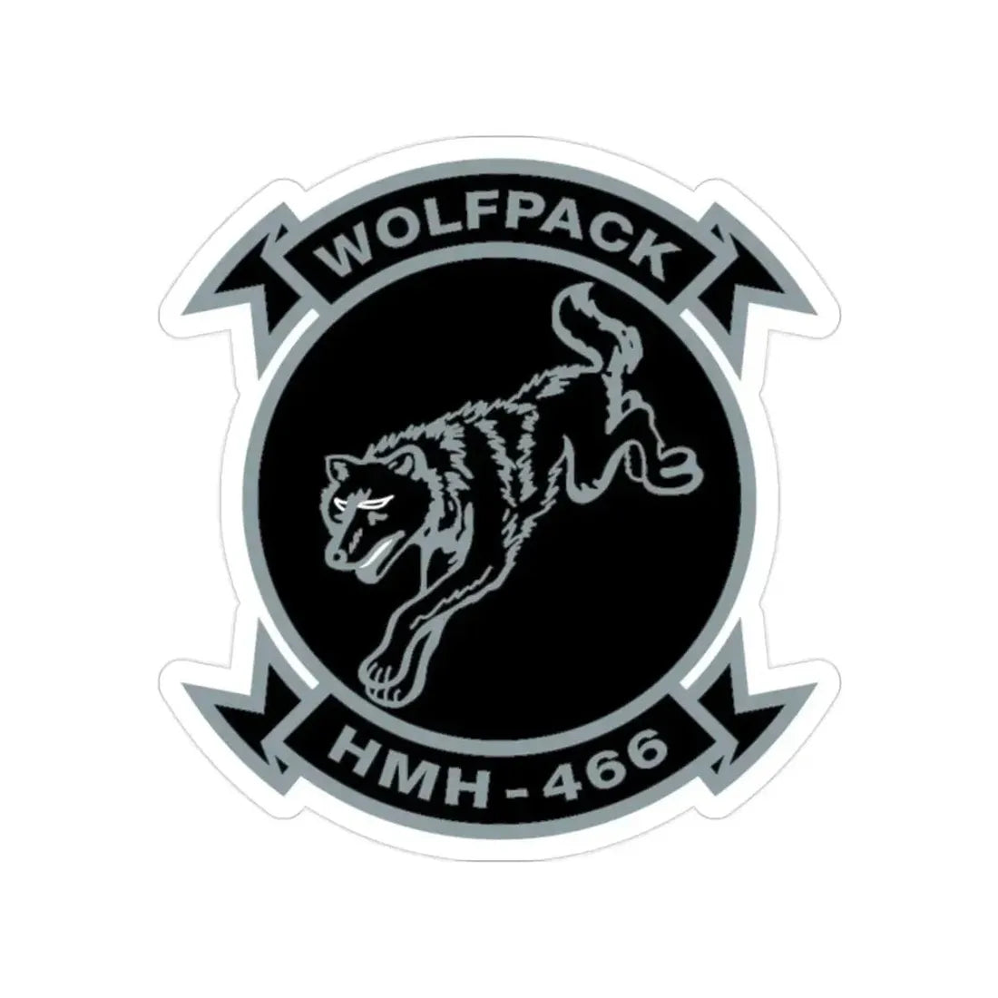 HMH 466 Wolfpack (USMC) Transparent STICKER Die-Cut Vinyl Decal - The Sticker Space