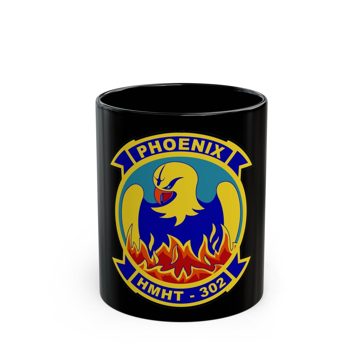 HMHT 302 (USMC) Black Coffee Mug-11oz-The Sticker Space