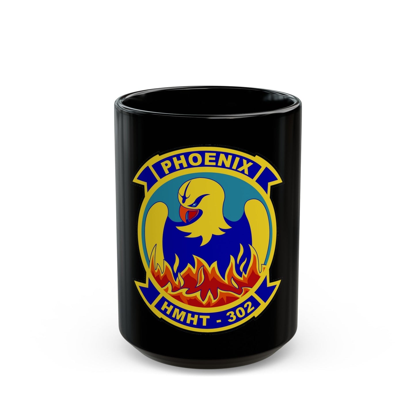 HMHT 302 (USMC) Black Coffee Mug-15oz-The Sticker Space