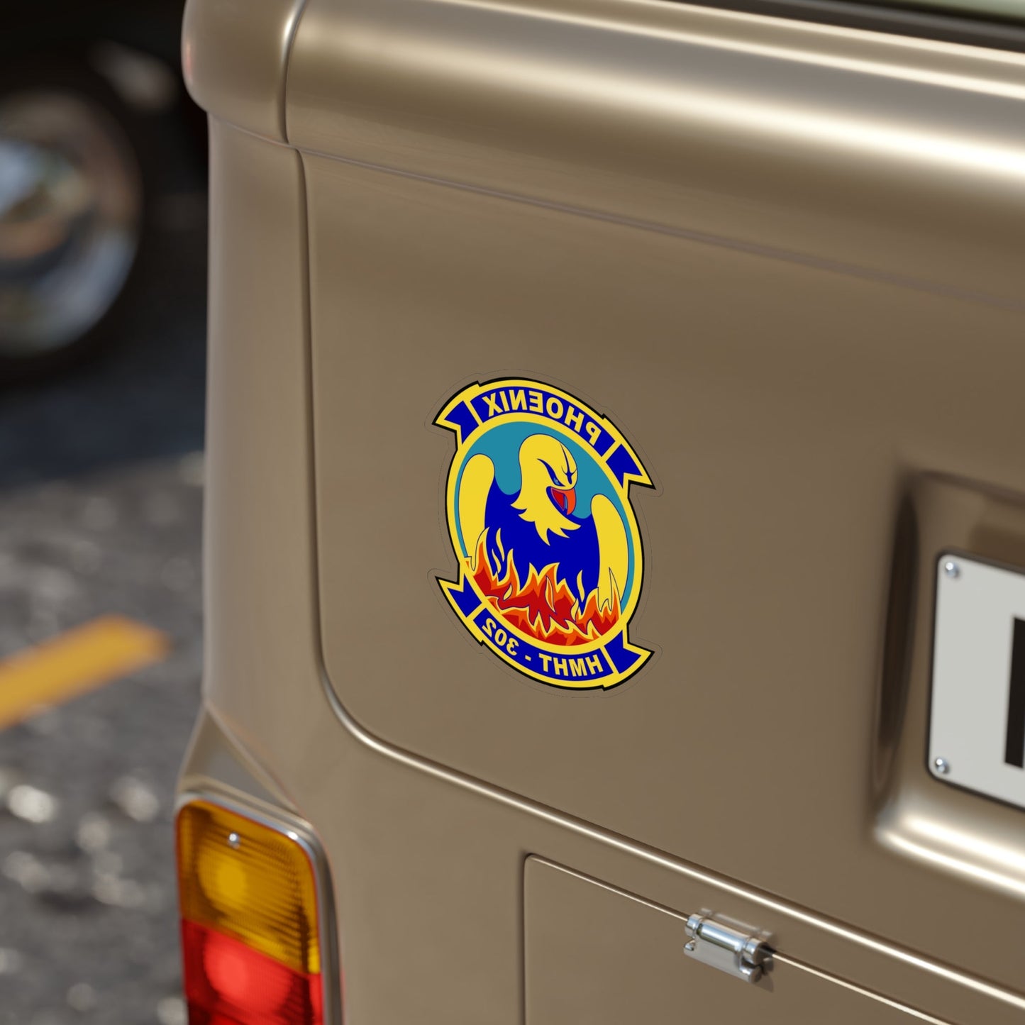 HMHT 302 (USMC) REVERSE PRINT Transparent STICKER-The Sticker Space