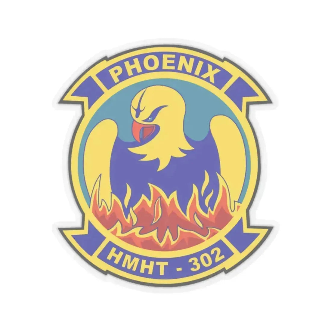 HMHT 302 (USMC) STICKER Vinyl Kiss-Cut Decal 2 Inch Transparent - The Sticker Space