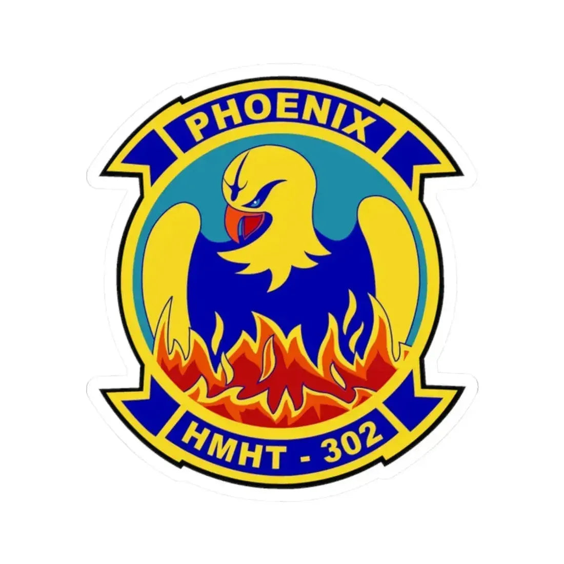 HMHT 302 (USMC) STICKER Vinyl Kiss-Cut Decal 2 Inch White - The Sticker Space