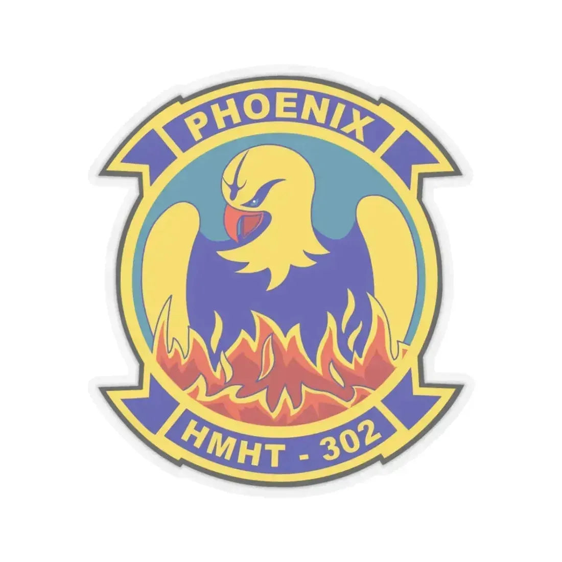 HMHT 302 (USMC) STICKER Vinyl Kiss-Cut Decal 3 Inch Transparent - The Sticker Space