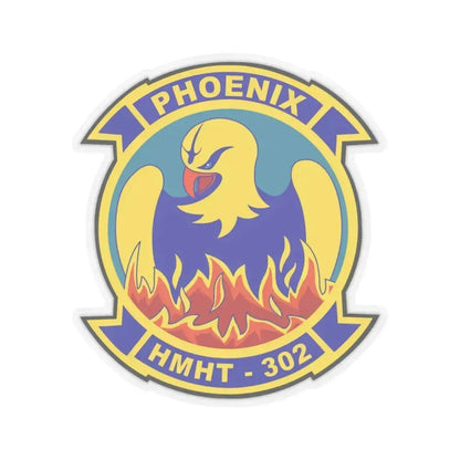 HMHT 302 (USMC) STICKER Vinyl Kiss-Cut Decal 4 Inch Transparent - The Sticker Space