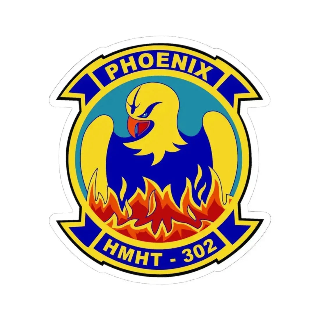 HMHT 302 (USMC) STICKER Vinyl Kiss-Cut Decal 4 Inch White - The Sticker Space