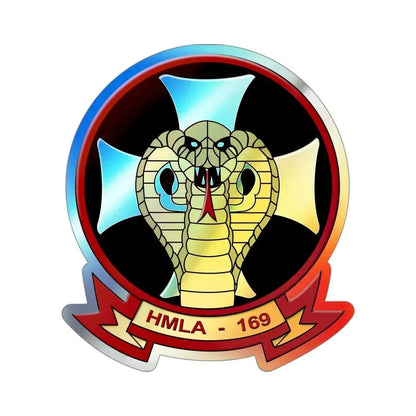 HMLA 169 Vipers (USMC) Holographic STICKER Die-Cut Vinyl Decal 4 Inch Holographic - The Sticker Space