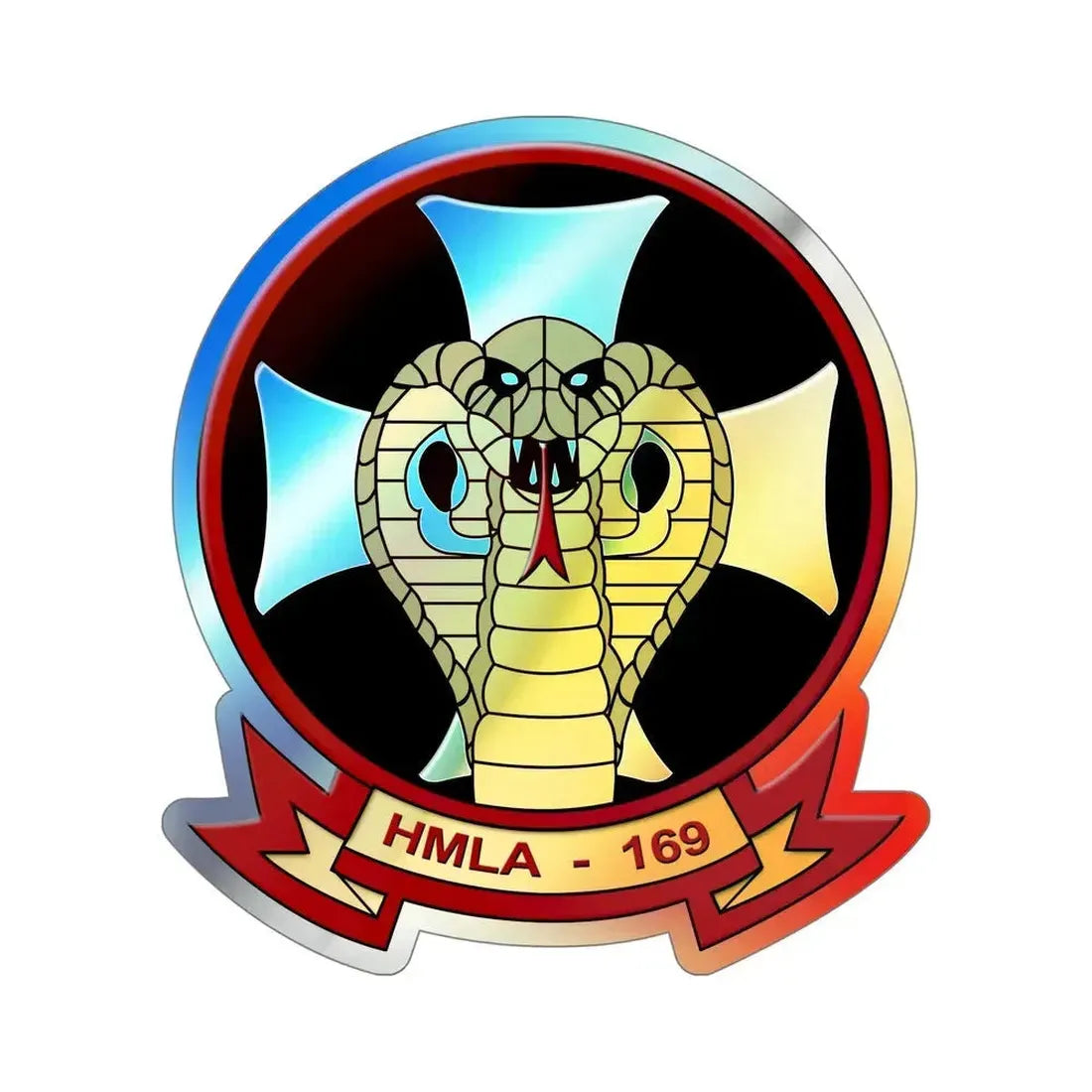 HMLA 169 Vipers (USMC) Holographic STICKER Die-Cut Vinyl Decal 6 Inch Holographic - The Sticker Space