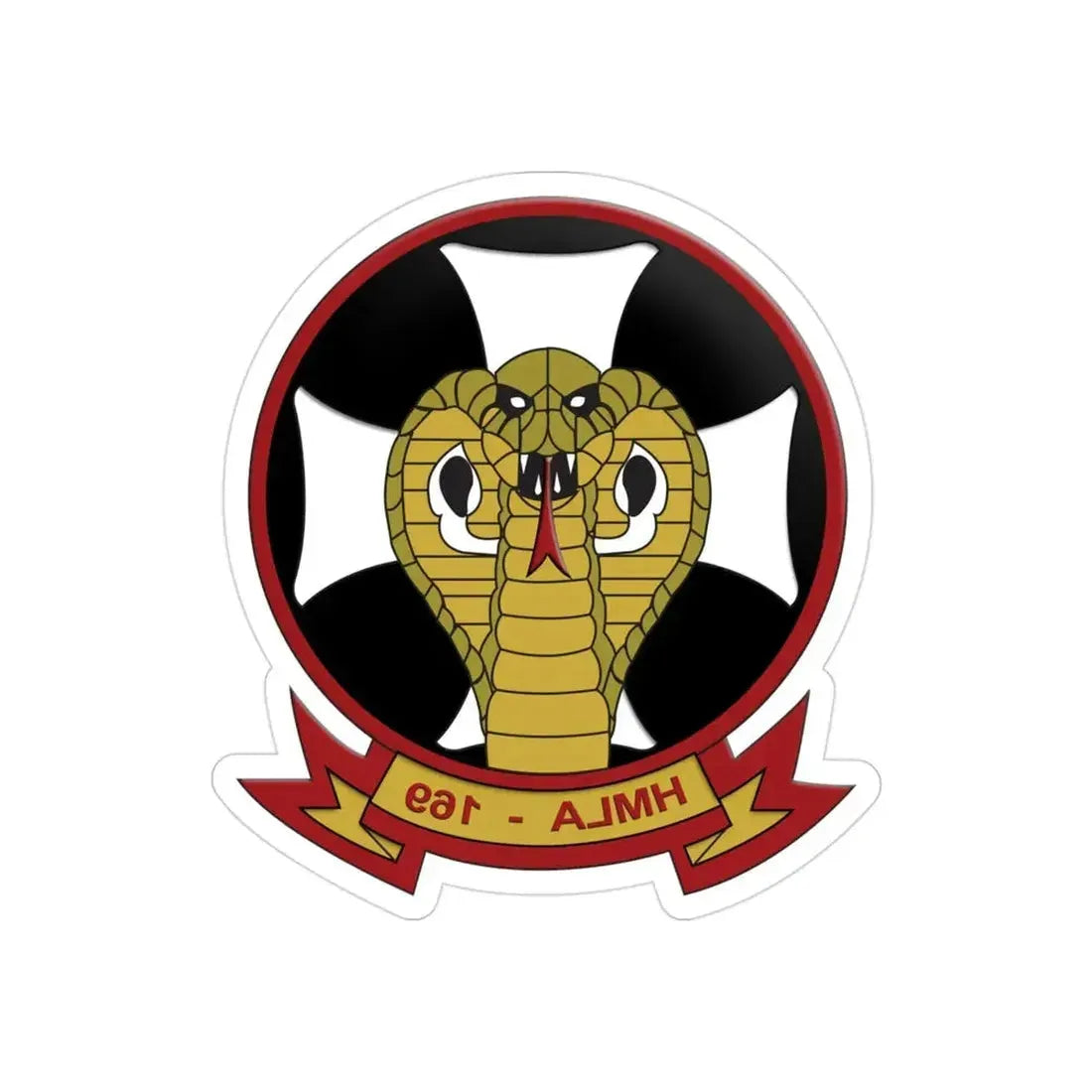 HMLA 169 Vipers (USMC) REVERSE PRINT Transparent Die-Cut STICKER - The Sticker Space