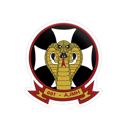 HMLA 169 Vipers (USMC) REVERSE PRINT Transparent STICKER-4" × 4"-The Sticker Space