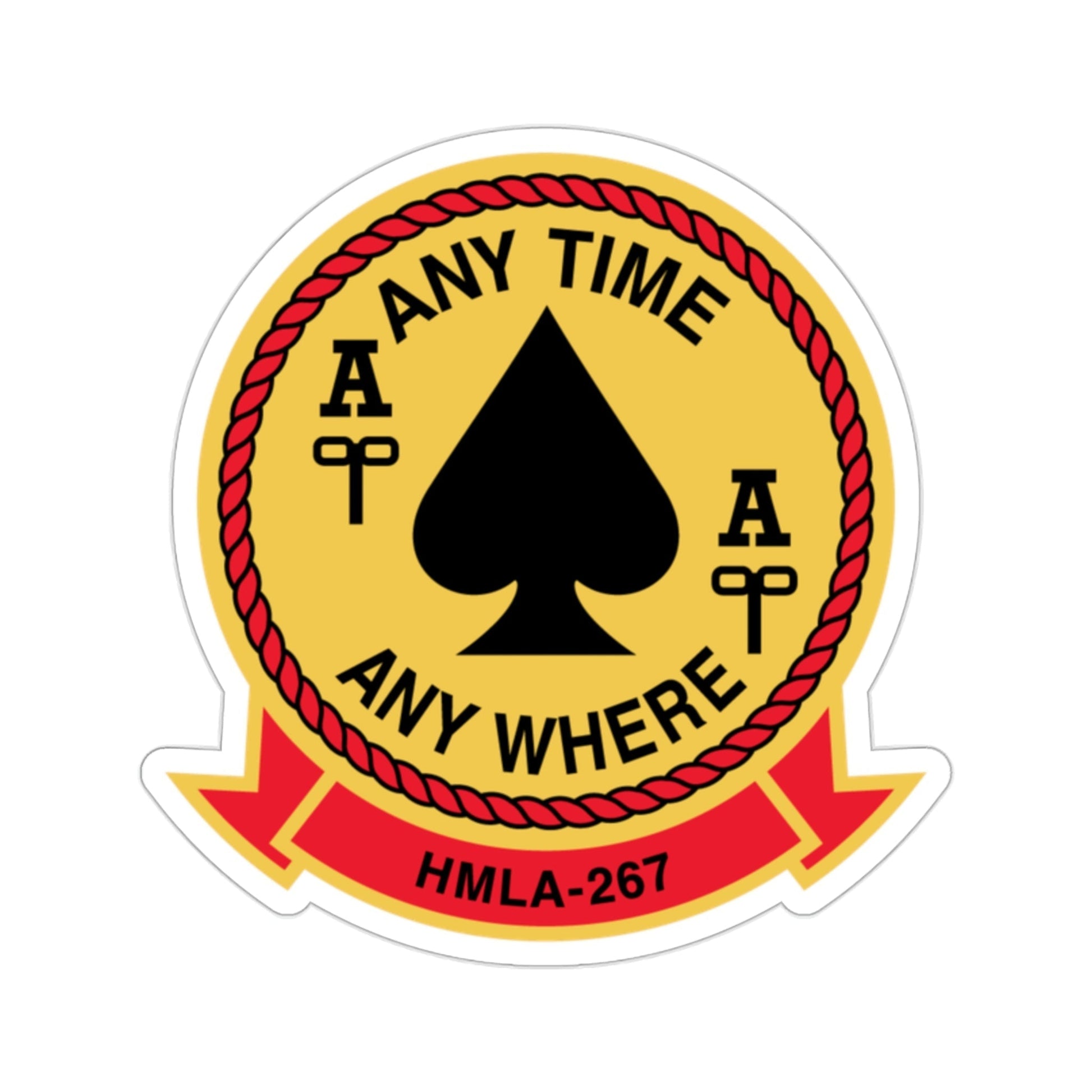 HMLA 267 Any Time Any Where (USMC) STICKER Vinyl Die-Cut Decal-2 Inch-The Sticker Space