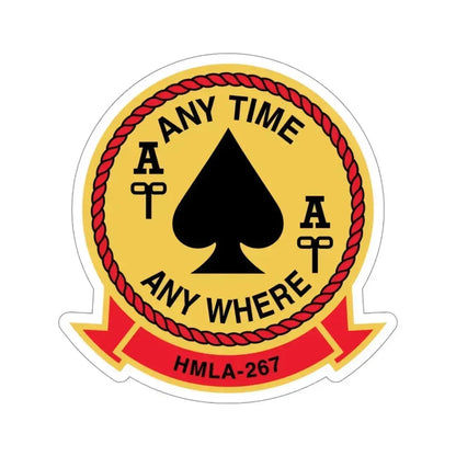 HMLA 267 Any Time Any Where (USMC) STICKER Vinyl Die-Cut Decal 4 Inch - The Sticker Space