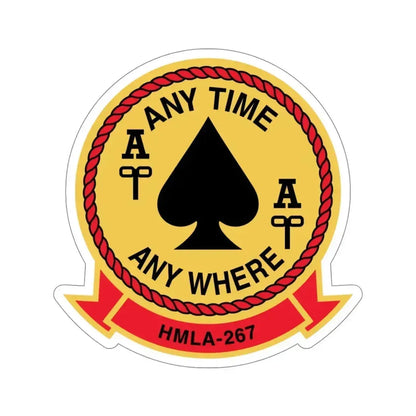 HMLA 267 Any Time Any Where (USMC) STICKER Vinyl Die-Cut Decal 5 Inch - The Sticker Space