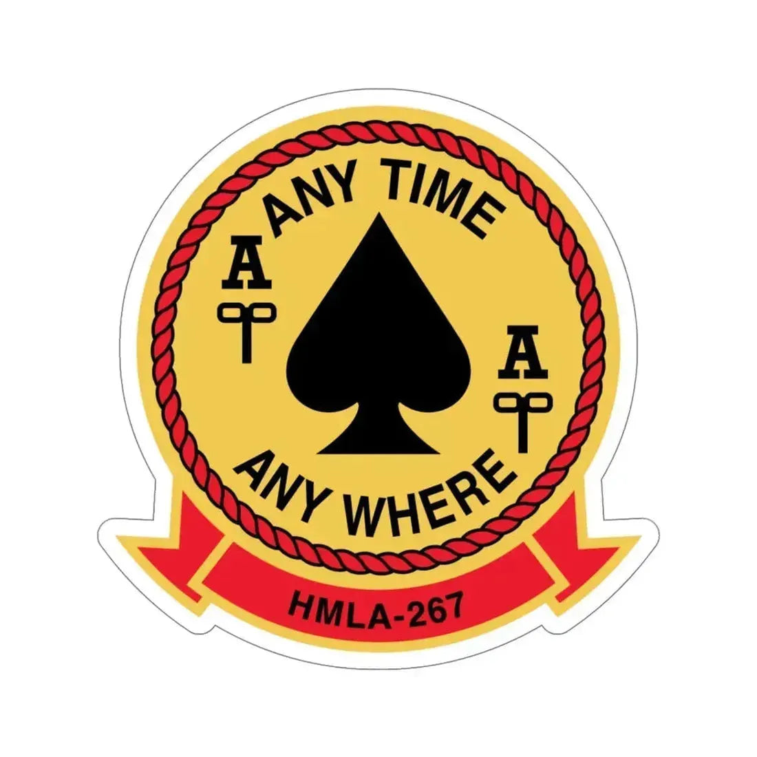 HMLA 267 Any Time Any Where (USMC) STICKER Vinyl Die-Cut Decal 6 Inch - The Sticker Space