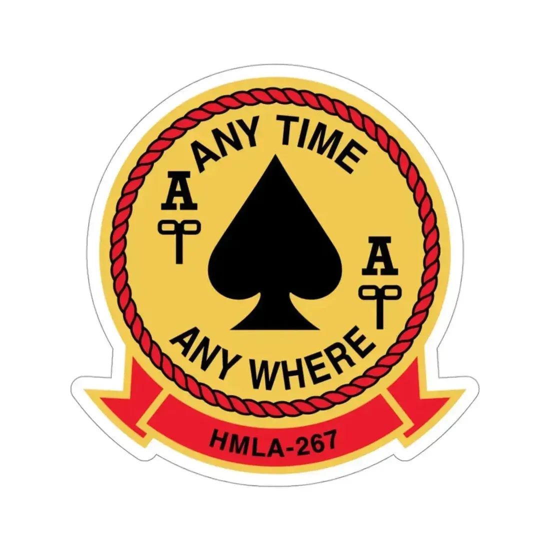 HMLA 267 Any Time Any Where (USMC) STICKER Vinyl Die-Cut Decal - The Sticker Space