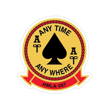 HMLA 267 Any Time Any Where (USMC) Transparent STICKER Die-Cut Vinyl Decal 6 Inch - The Sticker Space