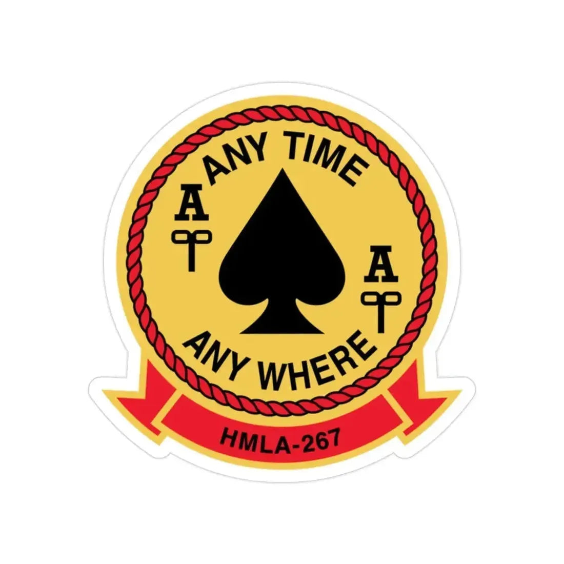 HMLA 267 Any Time Any Where (USMC) Transparent STICKER Die-Cut Vinyl Decal - The Sticker Space