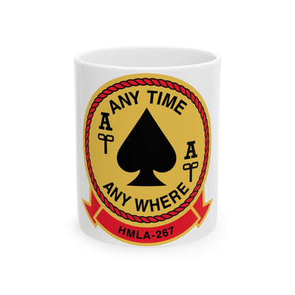 HMLA 267 Any Time Any Where (USMC) White Coffee Mug-11oz-The Sticker Space