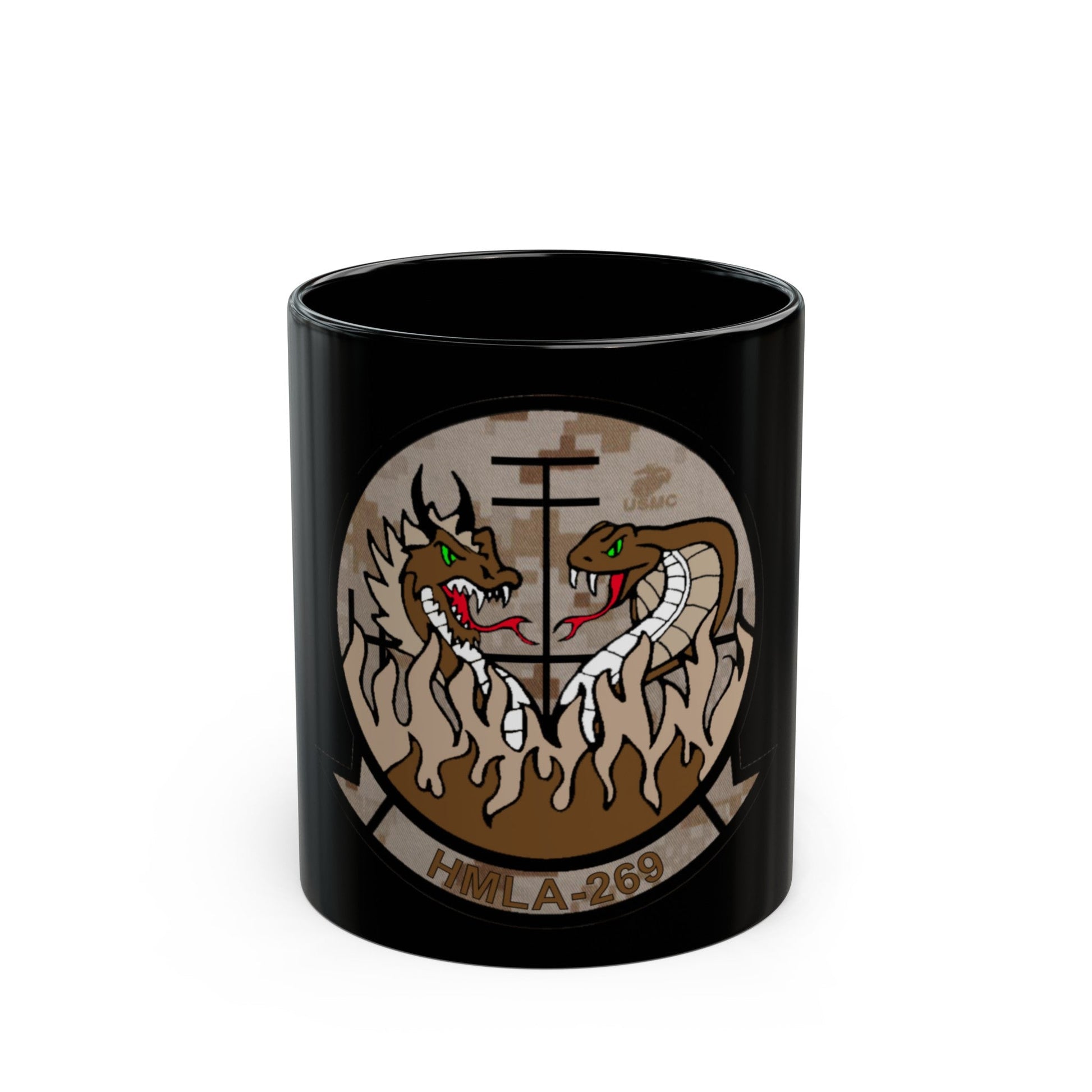 HMLA 269 Desert (USMC) Black Coffee Mug-11oz-The Sticker Space