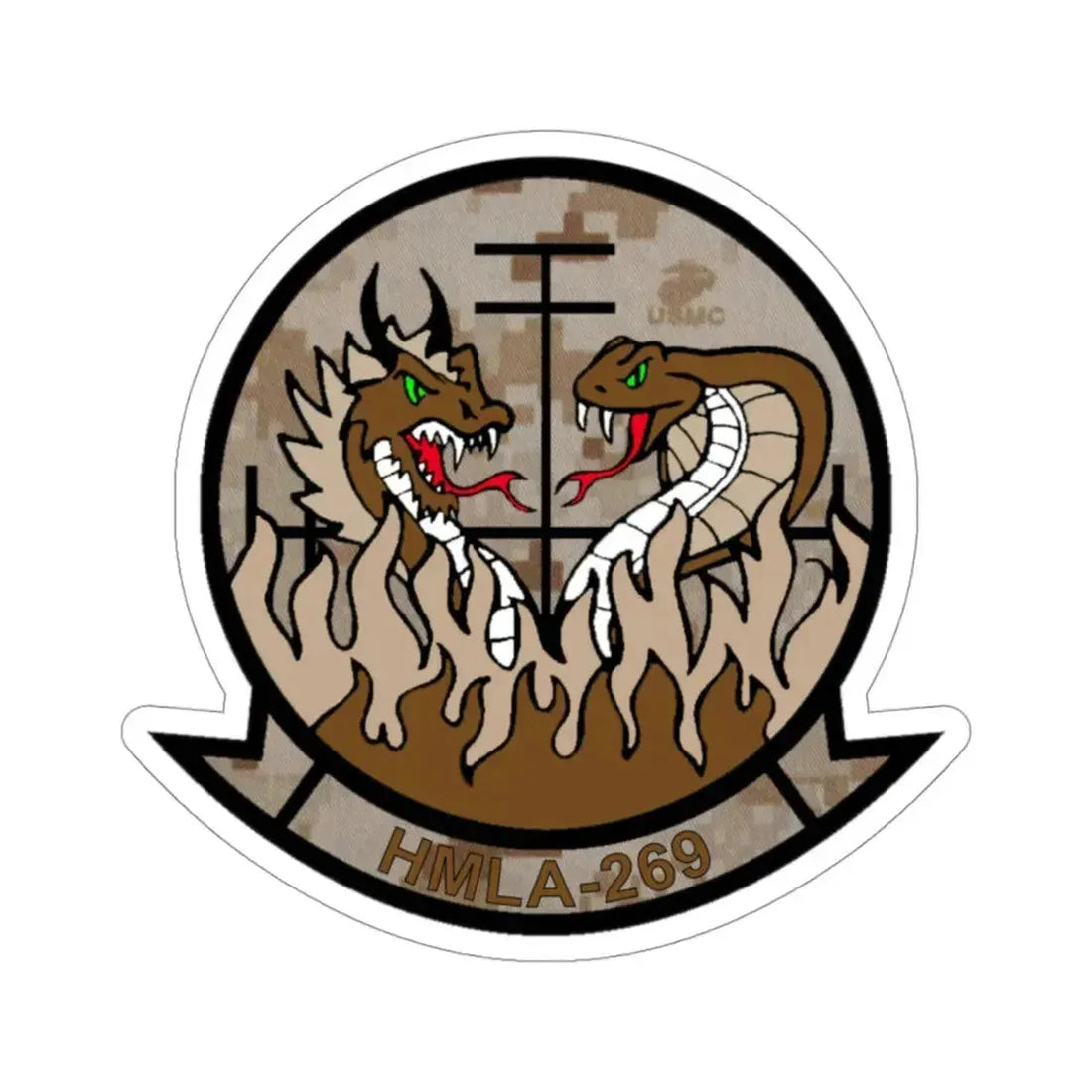 HMLA 269 Desert (USMC) STICKER Vinyl Die-Cut Decal 3 Inch - The Sticker Space