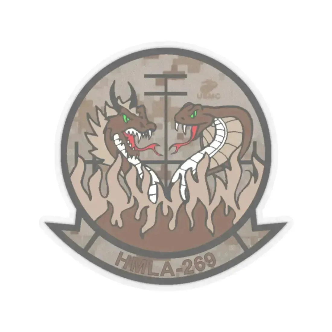 HMLA 269 Desert (USMC) STICKER Vinyl Kiss-Cut Decal 3 Inch Transparent - The Sticker Space