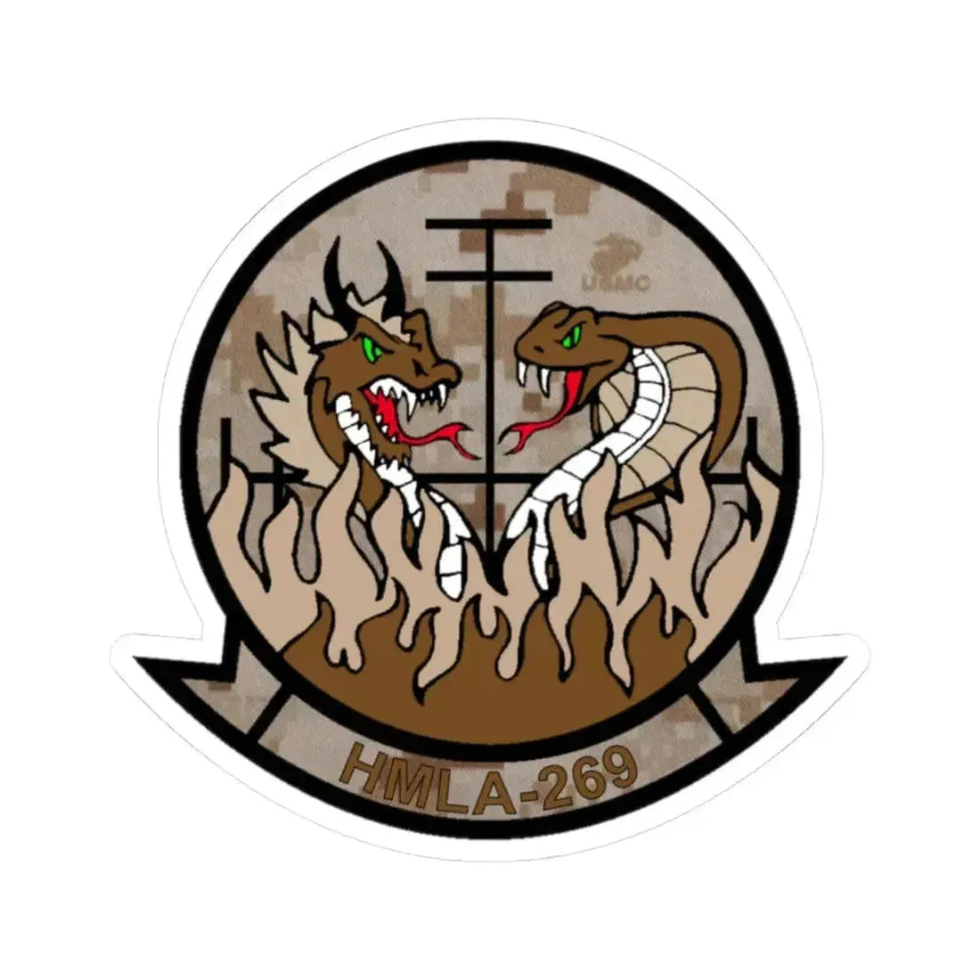 HMLA 269 Desert (USMC) STICKER Vinyl Kiss-Cut Decal 4 Inch White - The Sticker Space