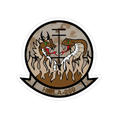HMLA 269 Desert (USMC) Transparent STICKER Die-Cut Vinyl Decal 3 Inch - The Sticker Space