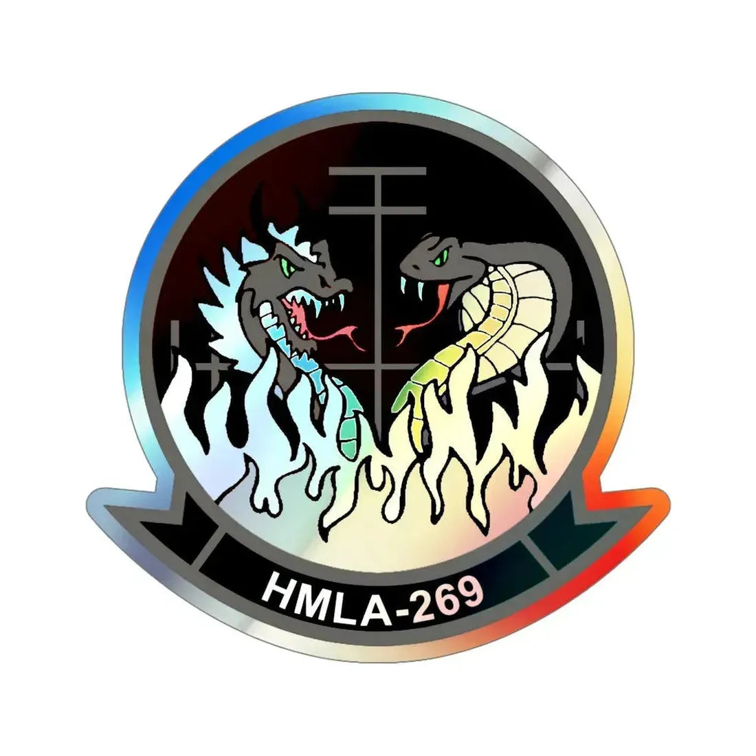 HMLA 269 (USMC) Holographic STICKER Die-Cut Vinyl Decal 5 Inch Holographic - The Sticker Space