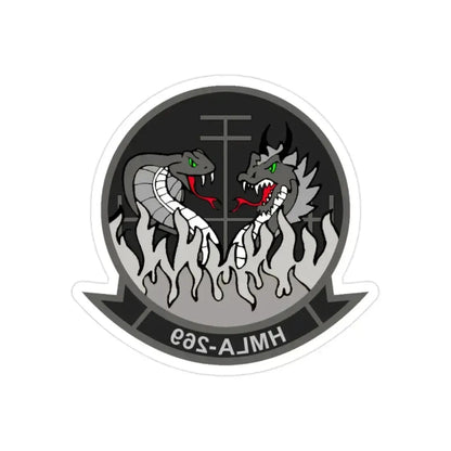 HMLA 269 (USMC) REVERSE PRINT Transparent Die-Cut STICKER 2 Inch Die-Cut Transparent - The Sticker Space