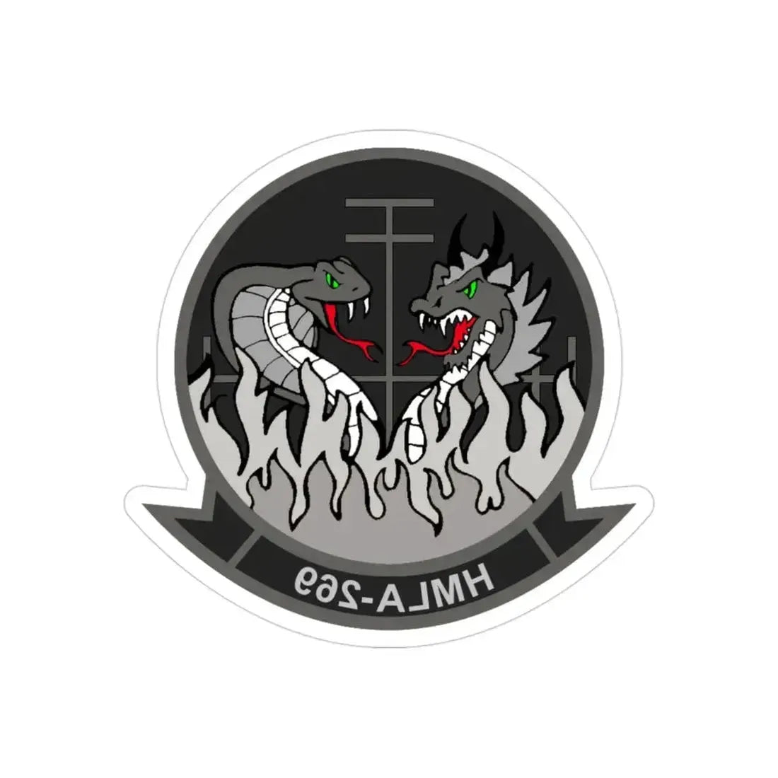 HMLA 269 (USMC) REVERSE PRINT Transparent Die-Cut STICKER 3 Inch Die-Cut Transparent - The Sticker Space